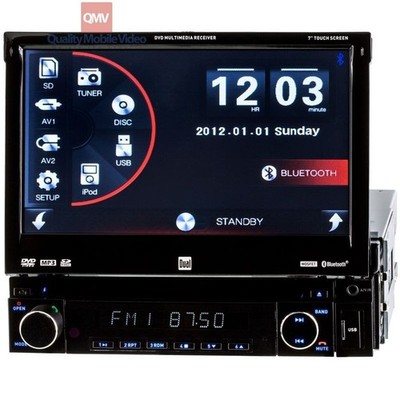 New Dual 7'' In-Dash Bluetooth DVD  CD Receiver w/ Flip-Out Touchscreen XDVD110BT