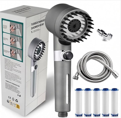 #ad Adjustable High Pressure Shower Head With Handheld Five Filters 3 Spray Modes US $9.89