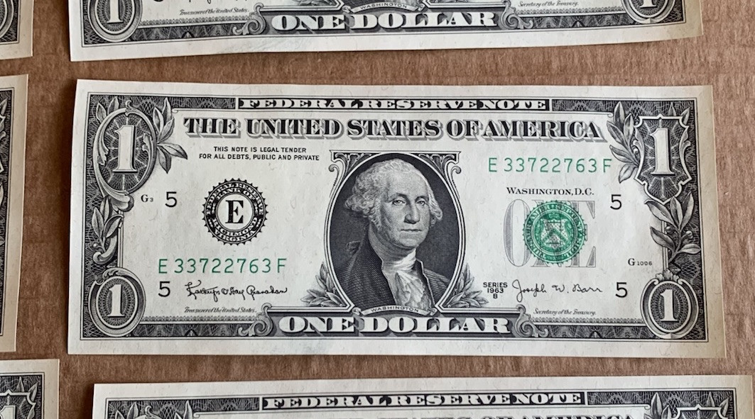 13 - Series 1963B $1 Federal Reserve Barr Notes - 13 Consecutive Numbered Bills