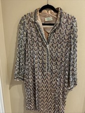 Vintage 1960  s Lee Jordan Silver Sequin Dress Sz S
