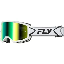 Fly Racing Zone Goggles - White/Black W/ Iridescent Green Mirror Lens 37-51534