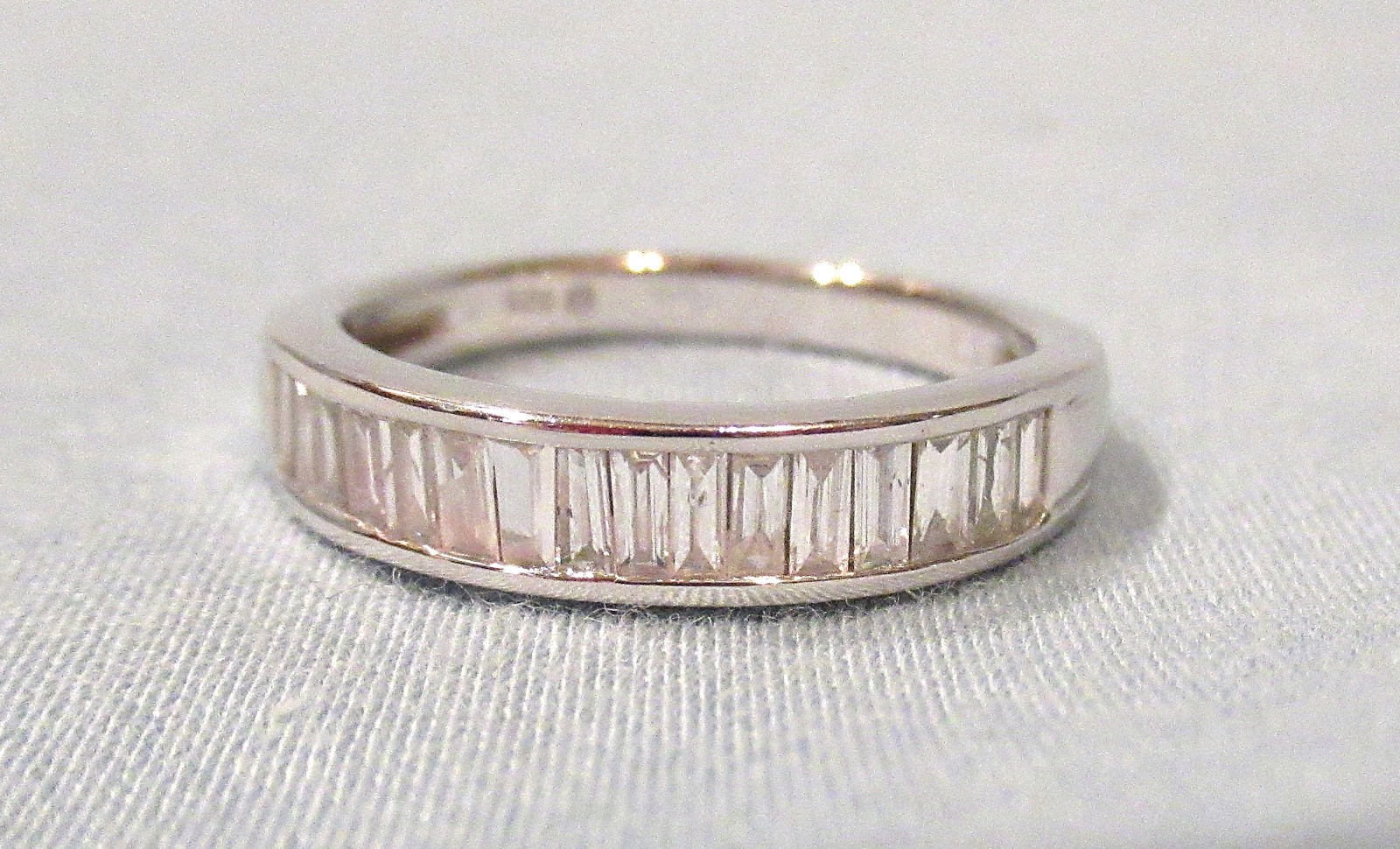 Luxuriant Lab Grown Diamond Ring (G, SI) 925 Silver Baguette Cut Channel Set