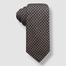 Tasso Elba Men's Brown Wool Houndstooth Visentin Neck Tie Size 57x3.25