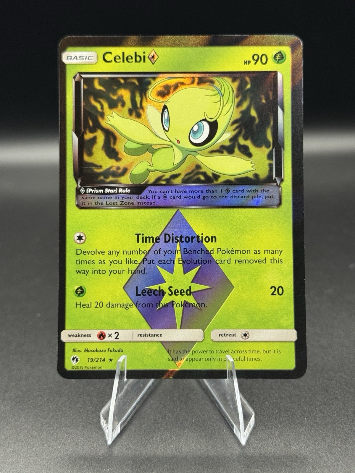 Pokemon TCG Celebi Prism Star Prism Rare SM - Lost Thunder 19/214 NM