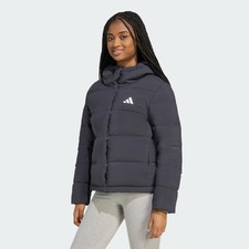 adidas women Helionic CLIMAWARM Hooded Down Jacket