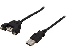 StarTech.com USBPNLAFAM3 3 ft. Black Panel Mount USB Cable A to A Black