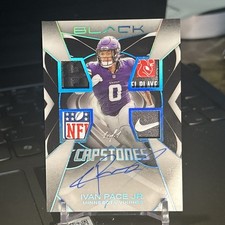 Rare Ivan Pace Jr Vikings  1 Of 1 Black Quad Patch Shield Tag Auto Autograph!