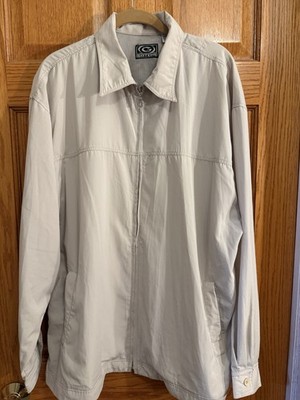 Vintage Gotcha Men's Windbreaker Jacket Beige Zip Front Spread Collar  Size L