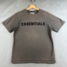 Fear of God Essentials Mens T-Shirt Small Grey Boxy Logo Short Sleeve Cotton