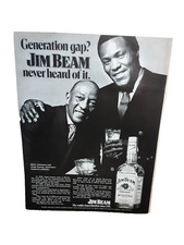 1972 Jim Beam Bourbon Whiskey Vintage Print Ad Jesse Owens Rafer Johnson