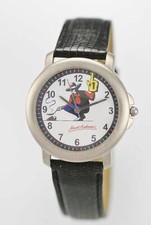 Fossil Watch Stuart Anderson Unisex White Stainless Silver Black Leather Quartz