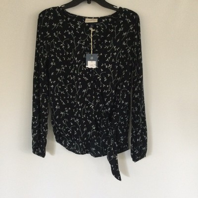 Universal Thread Floral Long Sleeve Faux Wrap Top Size XS 
