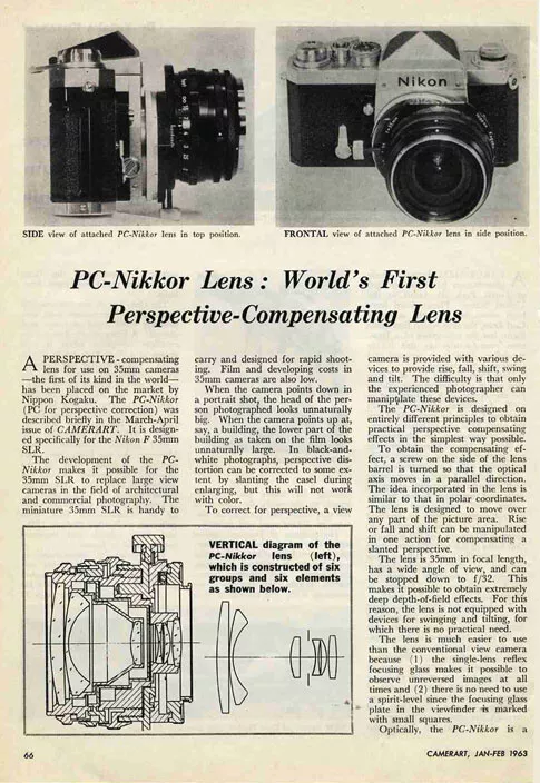 Magazine Test Report, 1963: Nikon P.C. Nikkor 35mm F3.5 Camera