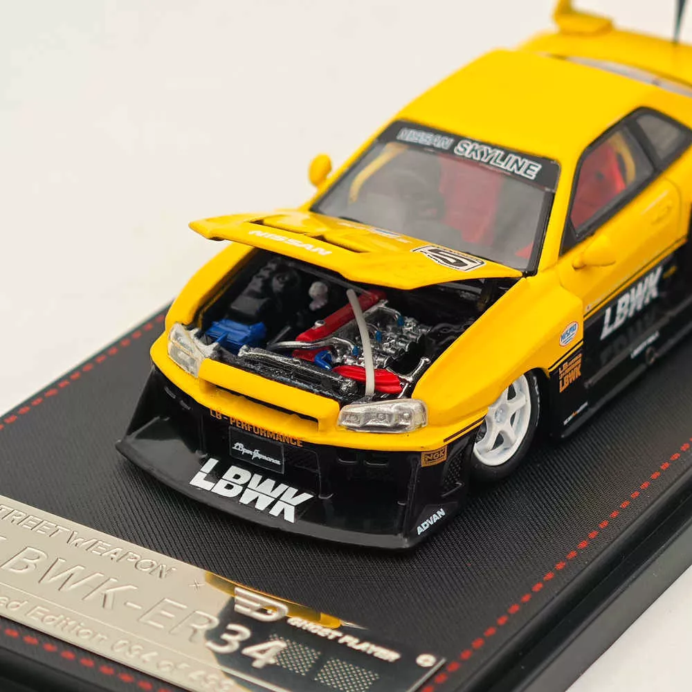 ミニカー STREETWEAPON LBWK ER34 1/64 Street Weapon 1:64 LBWK ER34 Openable Hood Edition Metallic