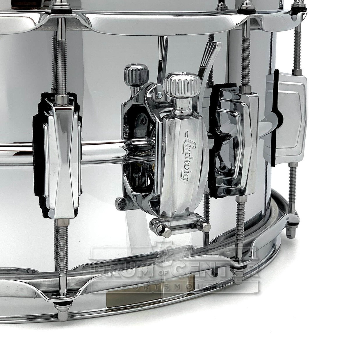 Ludwig LB402B Supraphonic Chrome Over Brass Snare Drum 14x6