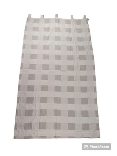 Lot Of 2 Martha Stewart Gingham Curtains Beige 38.5 in X 66 in