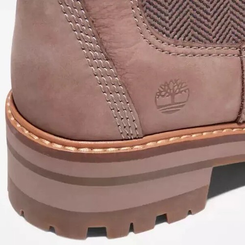 TIMBERLAND WOMEN'S COURMAYEUR VALLEY CHELSEA BOOT TAUPE NUBUCK A1RRK ALL SIZES - Picture 4 of 6