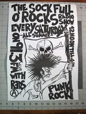 vtg 1990s 2000s punk flyer - Sock Full Of Rocks Radio Show 91.3 PGG