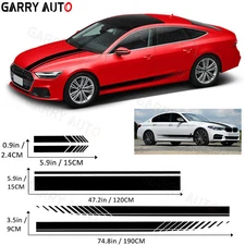 Universal Long Stripe Graphics Car Side Body Hood Mirror Vinyl Decal Sticker kit