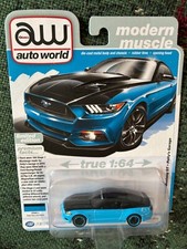 AUTO WORLD MODERN MUSCLE 2015 FORD MUSTANG GT PETTYS GARAGE Blue