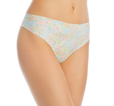 Aqua Intimates Microfiber Thong Pastel Floral Size M 2131