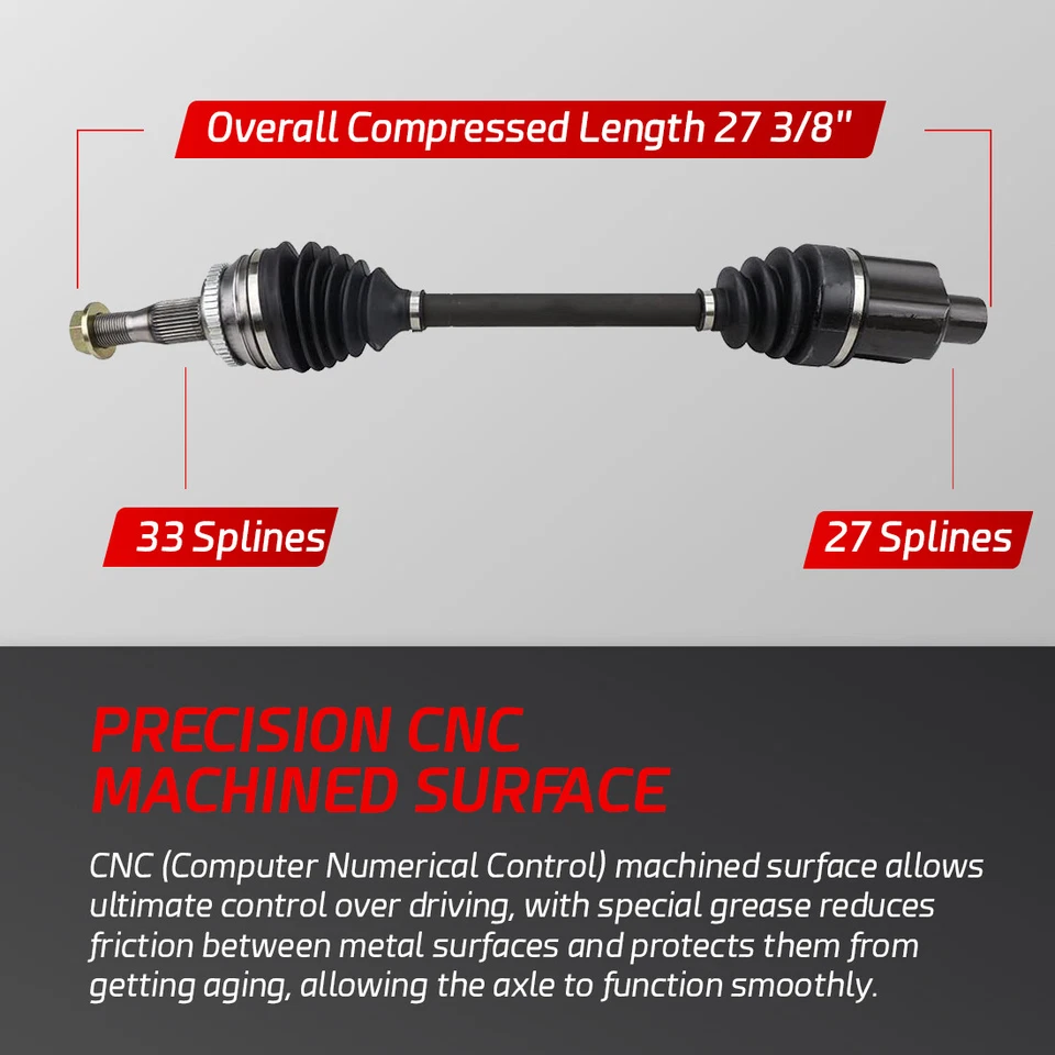 一对前 CV 轴轴适用于 1998 - 02 2003 2004 年克莱斯勒协和道奇 Intrepid — 第 2/4 张图片