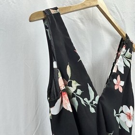 Charlotte Russe Small Black Floral Romper Sleeveless Jumper Ruffles Dressy