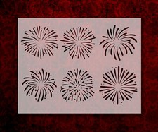 Fireworks 4th of July Stencil Template Reusable 8.5 x 11 Inches for Painting