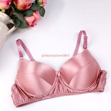 Womens 38C 40C 42C 44C 46C Soft Underwire Wirefree 100 Silk Lightly Padded Bra