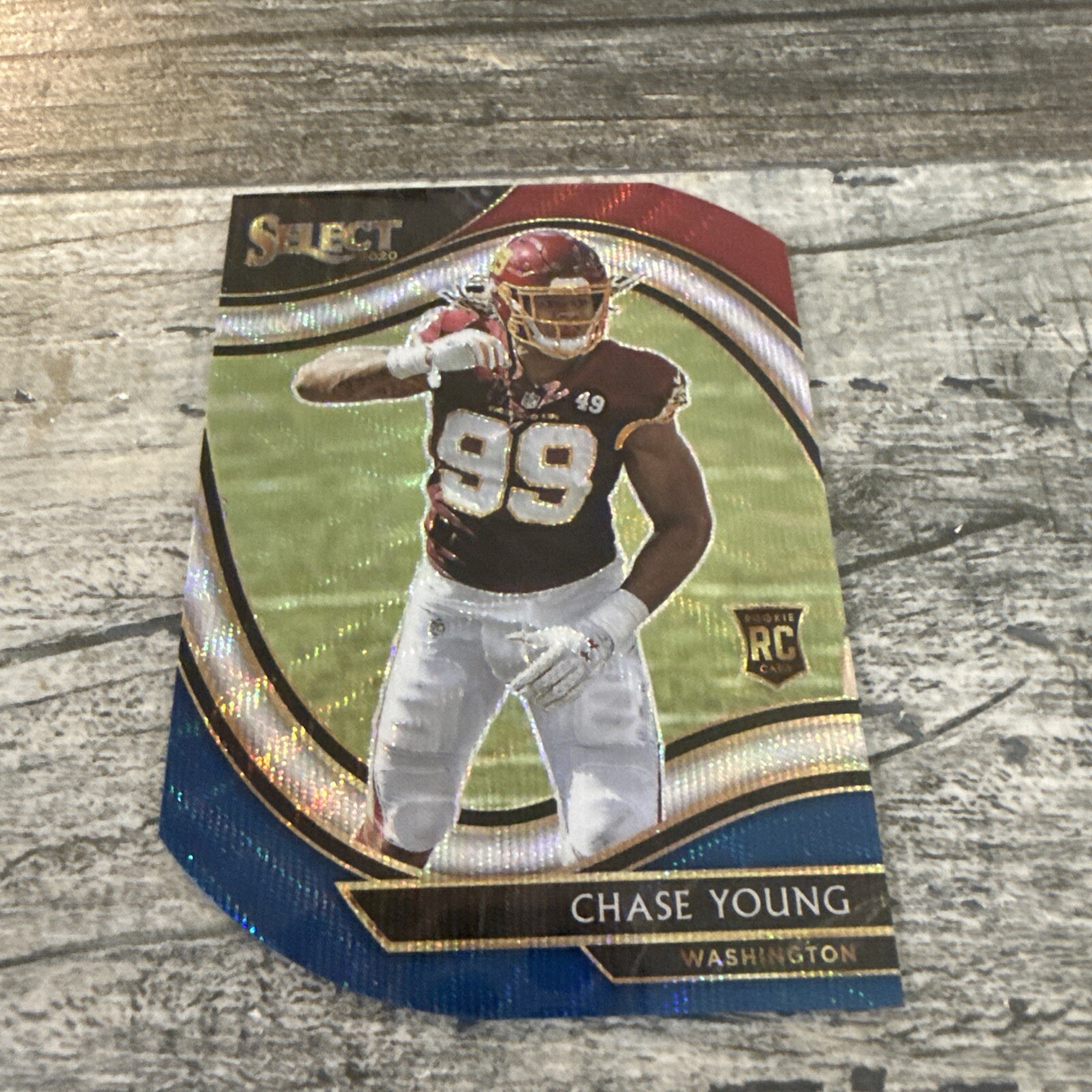 2020 Panini Select #364 Chase Young RC Rookie Die Cut Tri-color Prizm