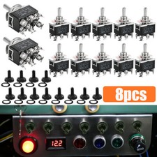 8Pc Waterproof 15A 380V 6pin DPDT Momentary Toggle Switch Boot Cap ON/OFF/ON Amp
