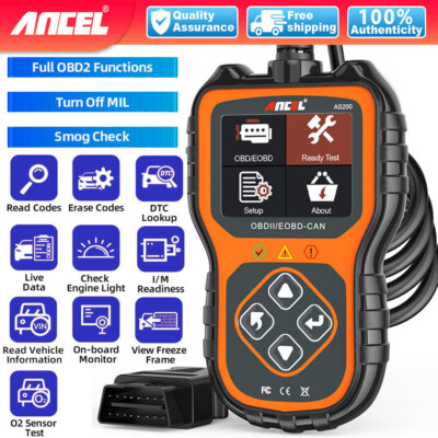 AS200 OBD2 Scanner Car Check Engine Fault Code Reader OBDII Diagnostic Scan Tool