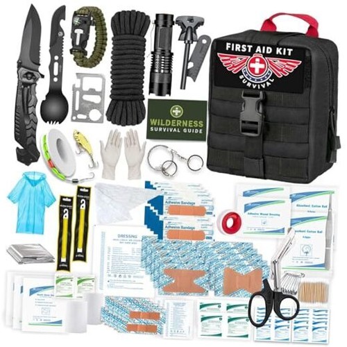 Gifts for Men Dad Him Christmas, Survival Gear 222 in 1 Camping Survival Kits