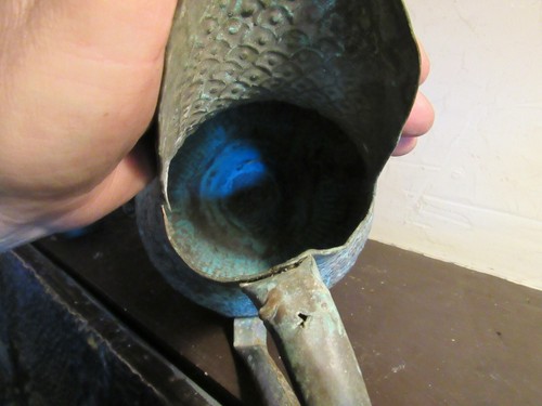 Antique Early 1800's Northern India Hammered Metal Repouse Pitcher - Picture 8 of 11