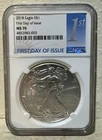 2018 American Silver Eagle NGC MS 70 First Day Of Issue Coin - White