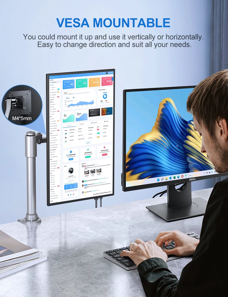 120Hz Gaming Monitor Portable Monitor 18.5" 1920*1080 Freesync Screen HDR FHD - Image 3 of 4