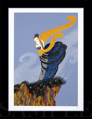 8.5x11 Vintage Erte Summer Breeze Fine Art Deco Color Print