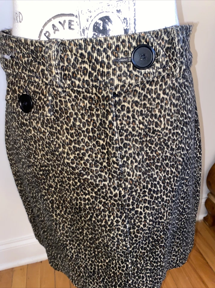 HAROLD'S Leopard Animal Print Corduroy Cotton Blend Skirt Size 6 Womens EUC rwei - Image 3 of 4