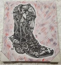 Boot with colored background(i did not paint these other than the background)