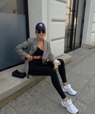 Women Casual Oversized Longline Double Breasted Lightweight Plunge Neck Blazer.