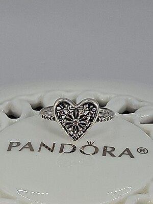 Authentic Pandora Sterling Silver Heart of Winter Ring US EU 52