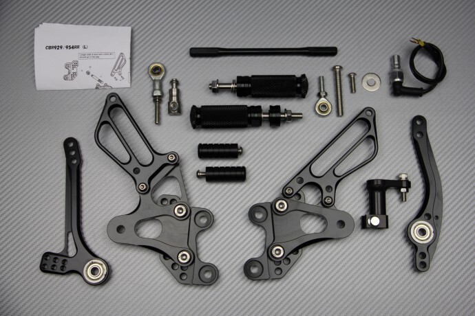 Commandes reculées CBR954RR ajustables pour améliorer la garde au sol