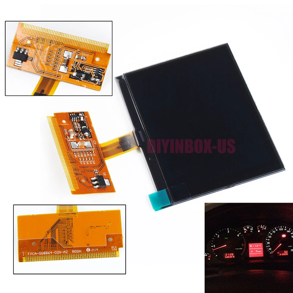 LCD Repair Cluster Speedometer Display Screen For Audi A3 A4 A6 Series US Ship Foto 2 de 4