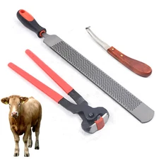 3 in 1 Horse Hoof Trimming Farrier Tool Kit Horseshoe File Rasp Cutter Knife