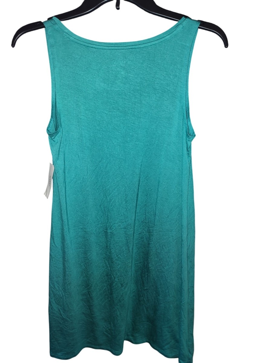 $45 Alfani V-Neck Chemise Rayon Stretch Nightgown Greenblue Slate XS