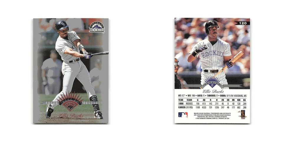 Ellis Burks 1997 Leaf #120 Colorado Rockies Baseball Card NM - Image 3 of 3