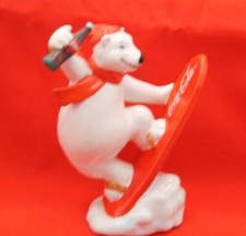 1995 Coca Cola Ceramic Polar Bear Figurine "Always Snowboarding" no box
