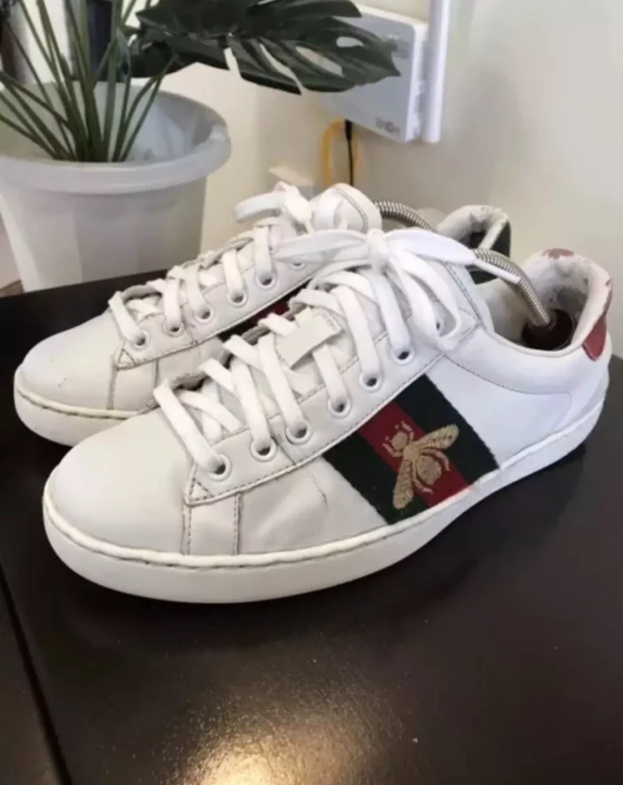 Baskets à lacets homme Gucci Ace brodé cuir abeille taille U.S 5,5    UK 5