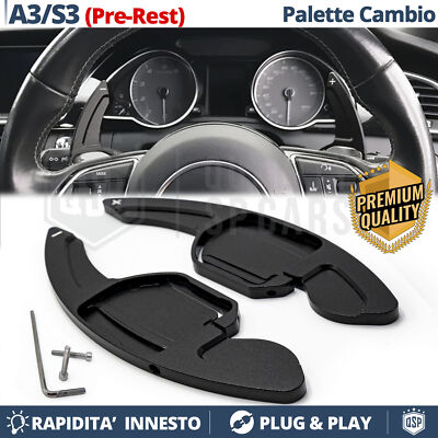 2 Palette Cambio Al Volante Per Audi A3 MK4 8Y 2020-2023 - In Alluminio, Installazione Adesiva