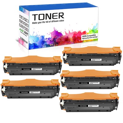 5 PACK - BLACK CE410A 305A Toner for HP LaserJet Pro 400 Color MFP M475dw M451dw